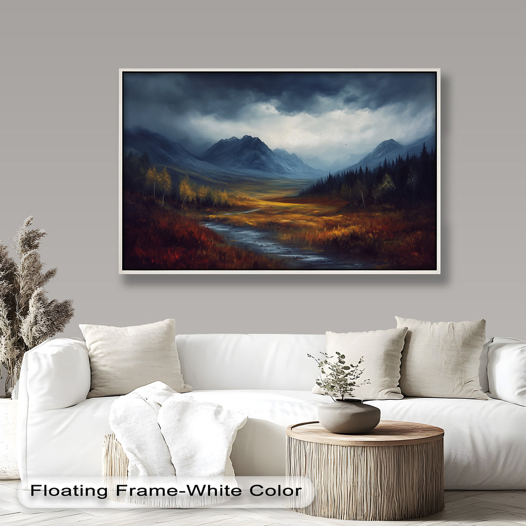 Stormy Valley Wall Art – Landscape Oil Painting