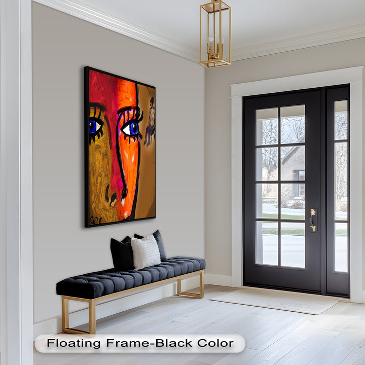 Vivid Gaze – Abstract Expressionist Portrait Oil Painting