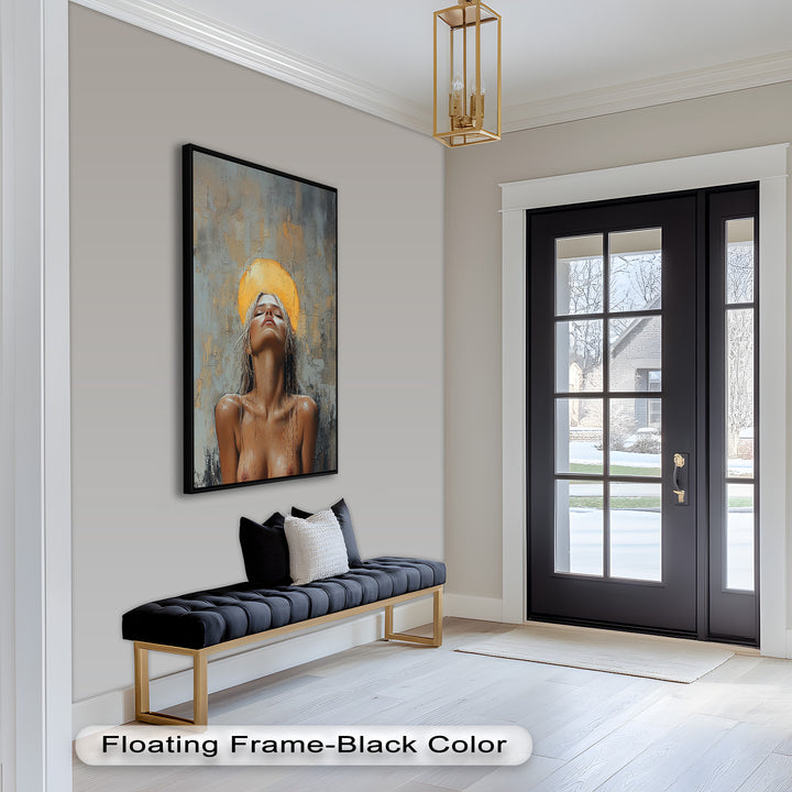Haloed Grace – Ethereal Nude Portrait Oil Painting