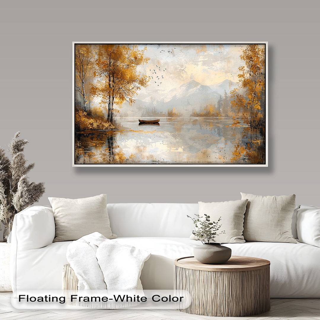 Abstrakter See und Wald – Ruhiges Naturölgemälde