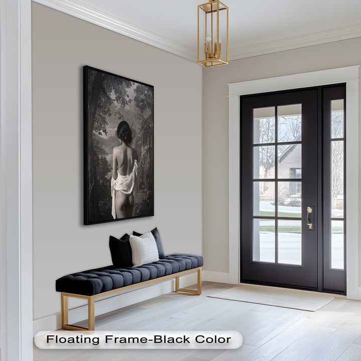 Silent Reverie – Classical Nude in Monochrome Oil Painting