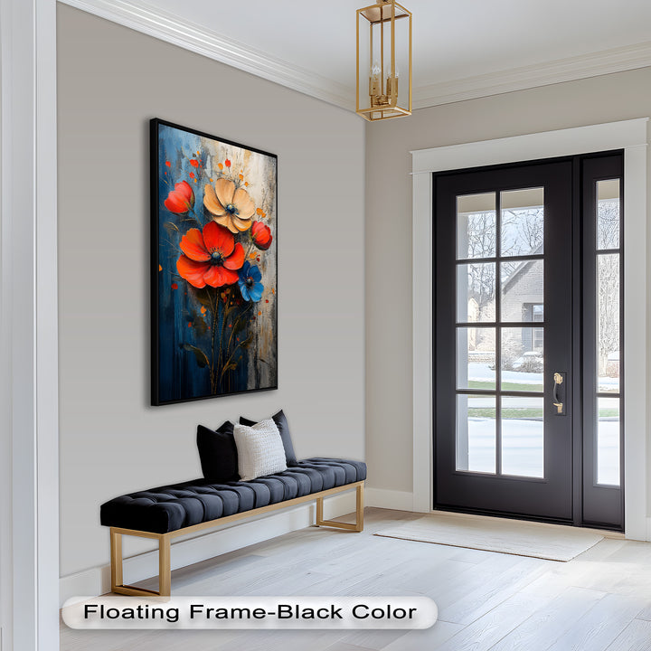 Colorburst Petals – Bold Poppy Bouquet Flower Oil Painting