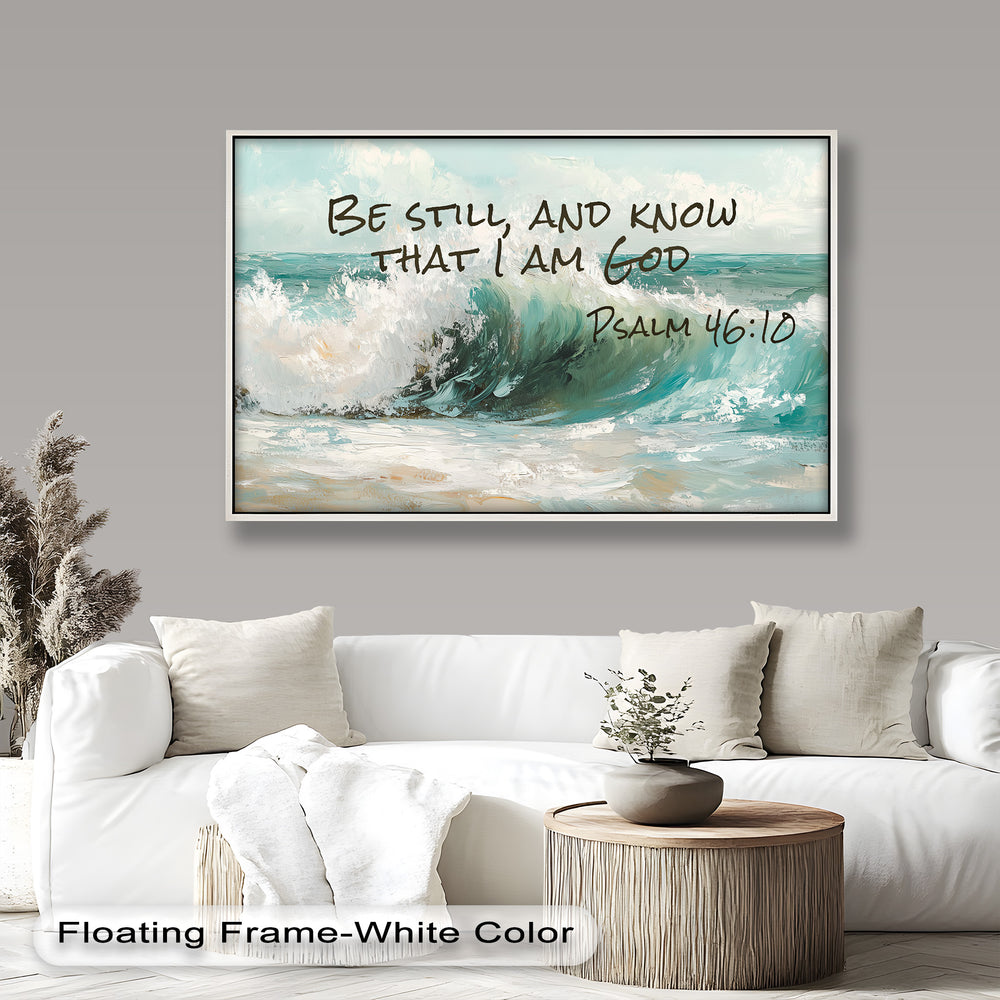 Inspirational seascape artwork symbolizing faith and divine peace.
