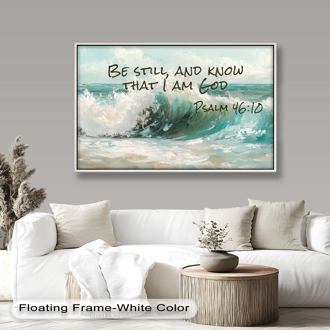 Inspirational seascape artwork symbolizing faith and divine peace.
