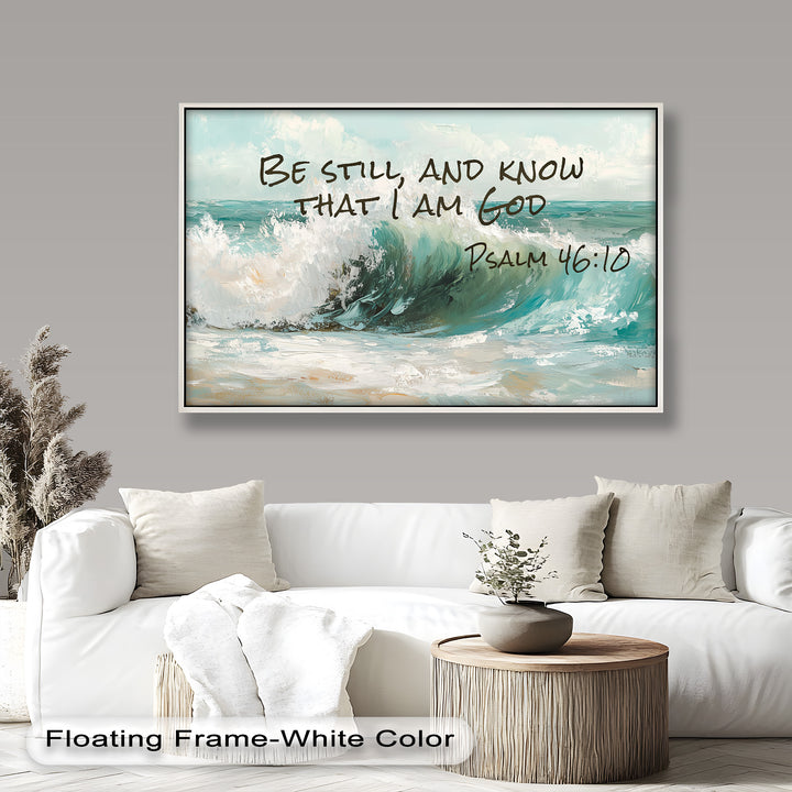 Inspirational seascape artwork symbolizing faith and divine peace.
