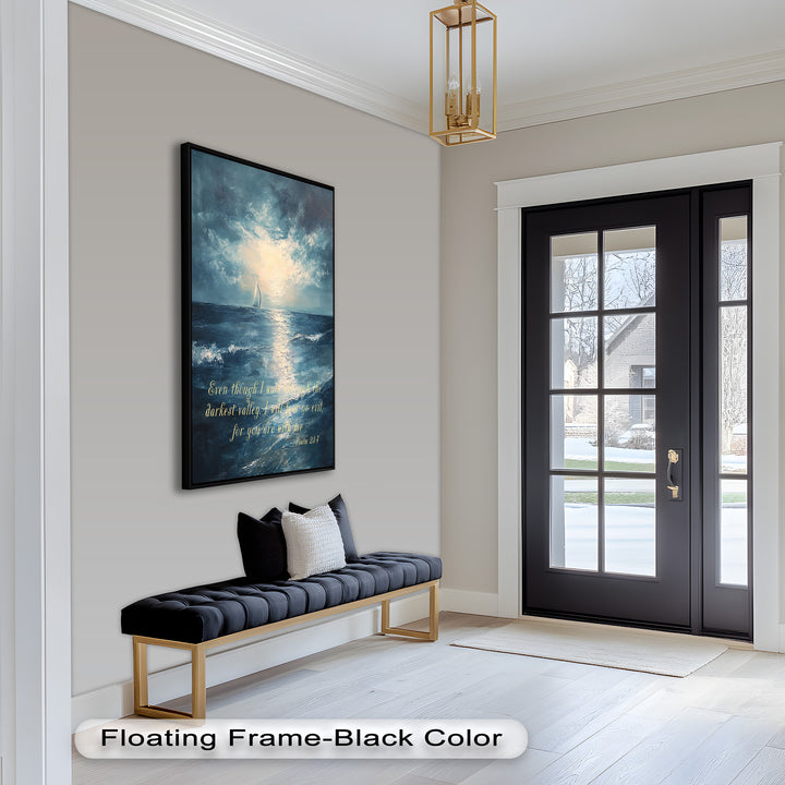 Sailing Through Darkness – Christian Wall Art with Psalm 23:4
