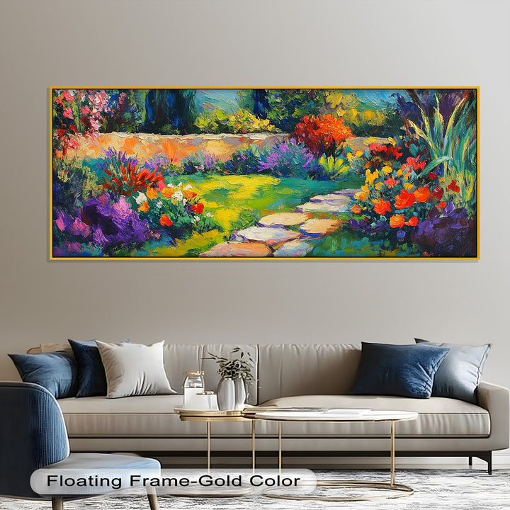 Sunlit Garden Path – Colorful Impressionist Oil Painting