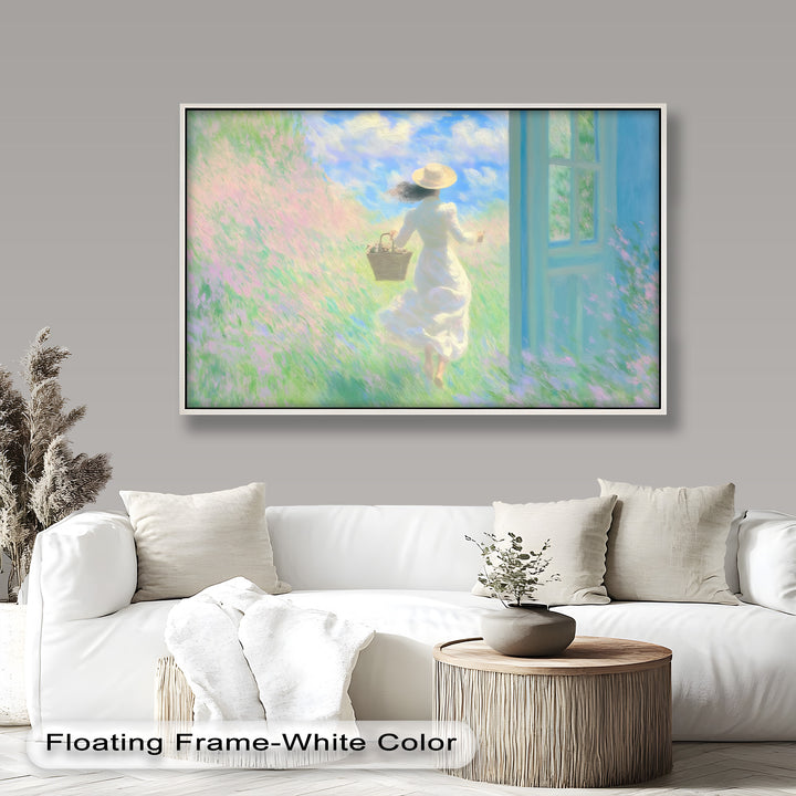Into the Bloom – Dreamy Woman in Wildflower Field Oil Painting