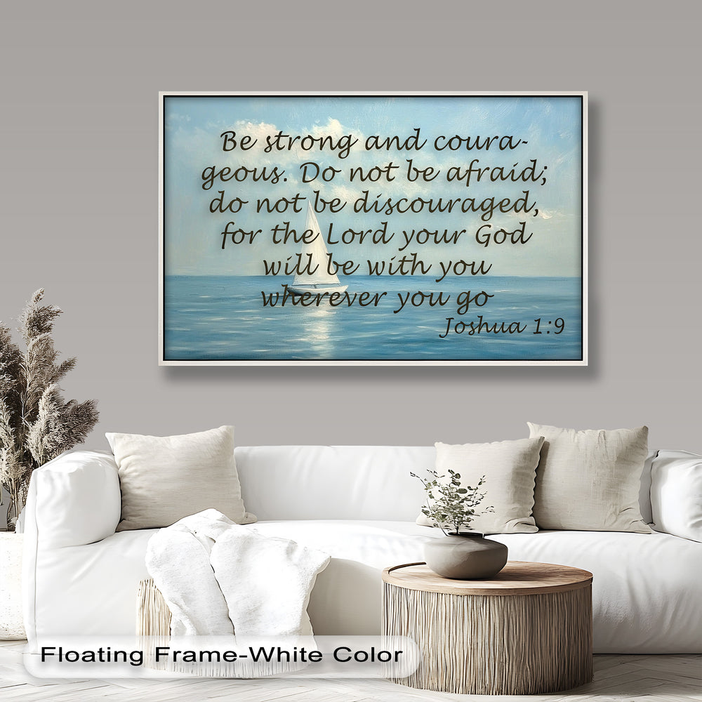 Inspirational seascape artwork symbolizing faith, fearlessness, and divine guidance.
