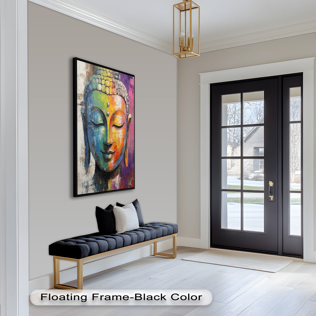 Colorful Buddha Wall Art – Religious Oil Painting