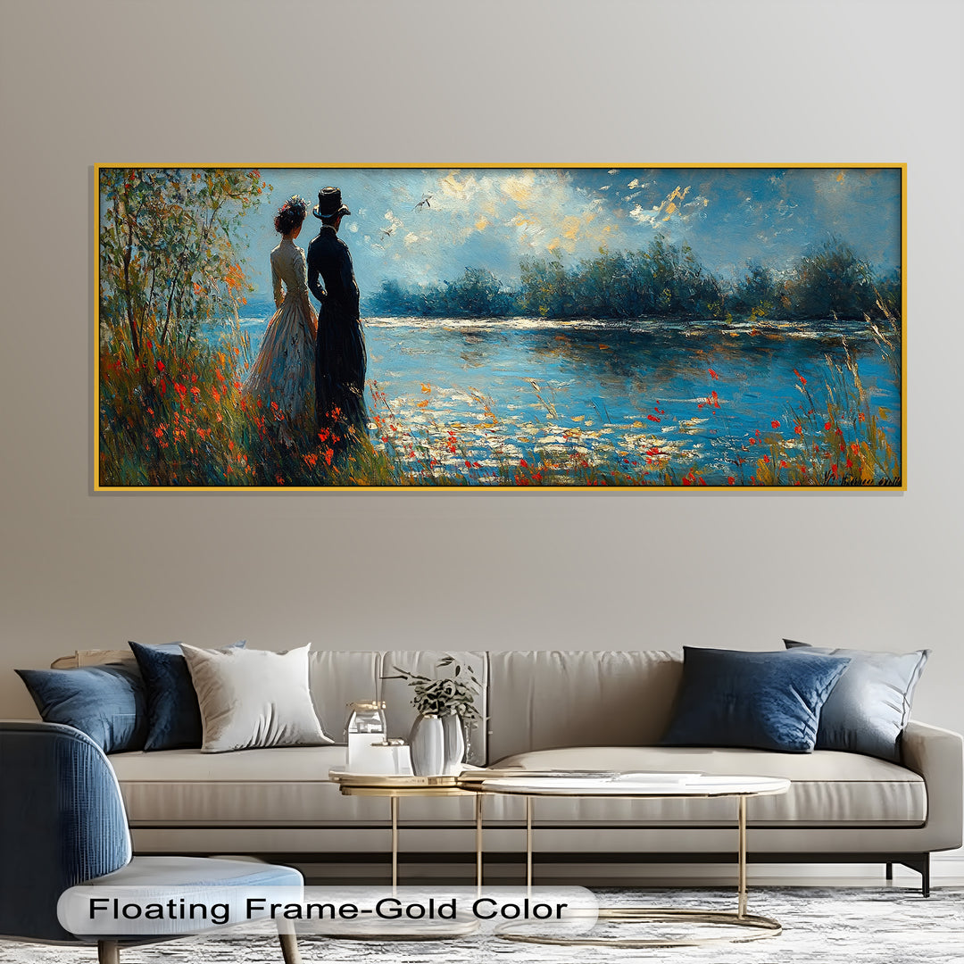 Romantic Riverside - Impressionist Oil Painting