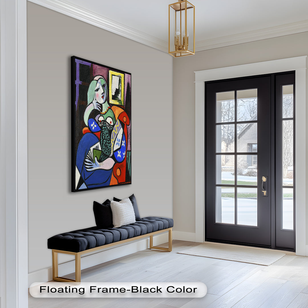 Woman with a Book – Cubist Interior Portrait Picasso Oil Painting