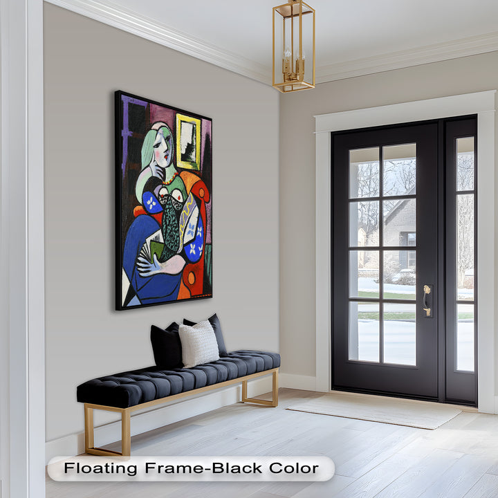 Woman with a Book – Cubist Interior Portrait Picasso Oil Painting