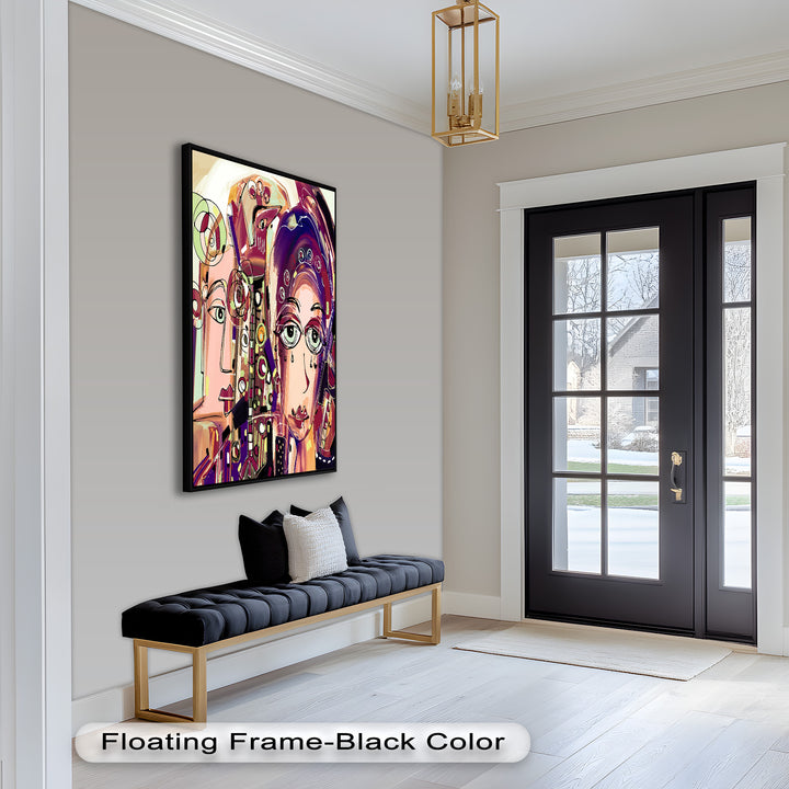 Whispers in Color – Dual Faces with Expressive Eyes Picasso Oil Painting