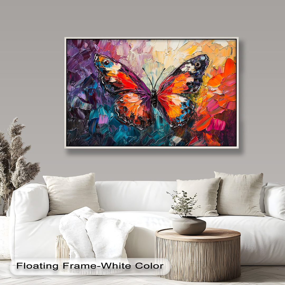 Radiant Butterfly in Blooming Spectrum - Animal Oil Painting