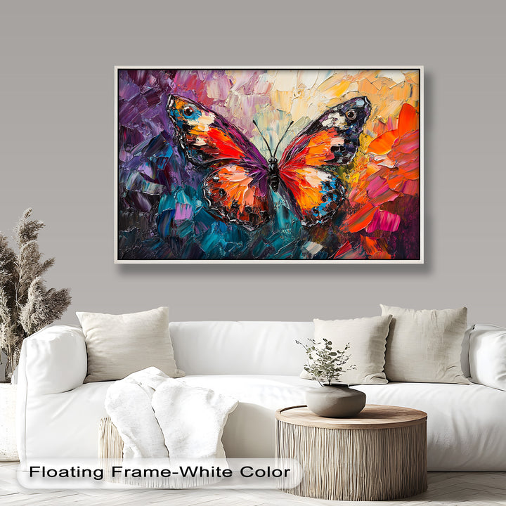 Radiant Butterfly in Blooming Spectrum - Animal Oil Painting
