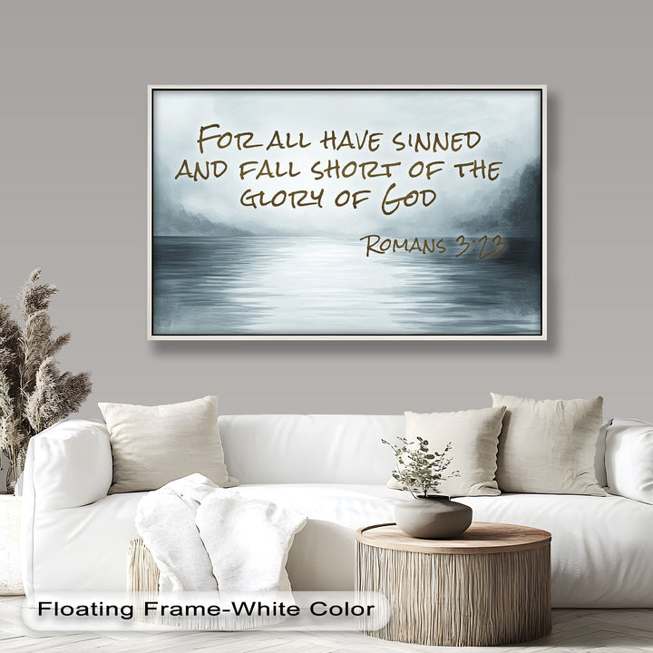 Romans 3:23 – Grace and Redemption Bible Verse Oil Painting