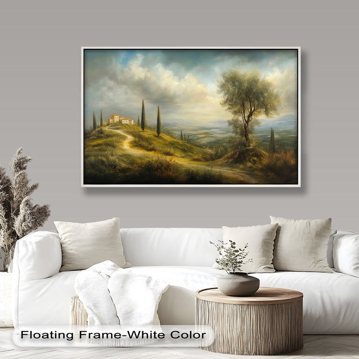 Tuscan Hillside Wall Art – Landscape Oil Painting