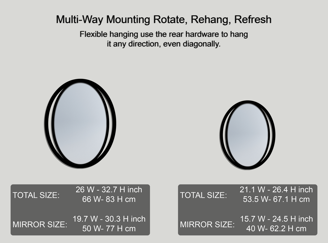 Double Eclipse Oval Wall Mirror – Sleek Modern Dual Frame