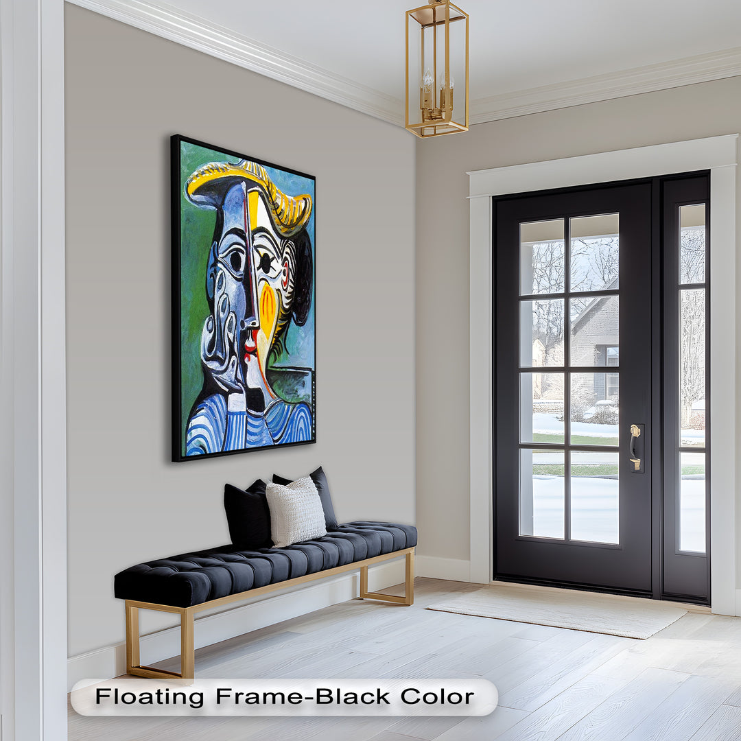 Striped Elegance – Picasso Cubist Portrait Oil Painting