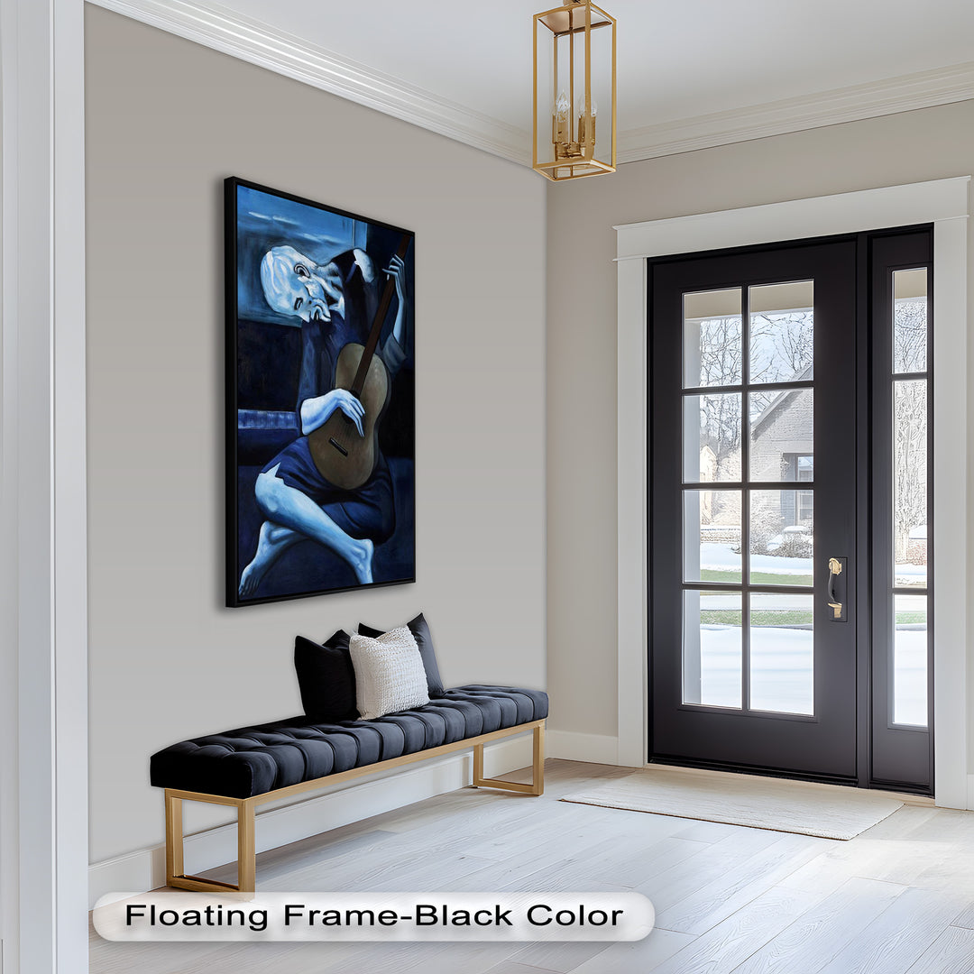 Melancholy Strings – Blue Period-Inspired Guitarist Oil Painting