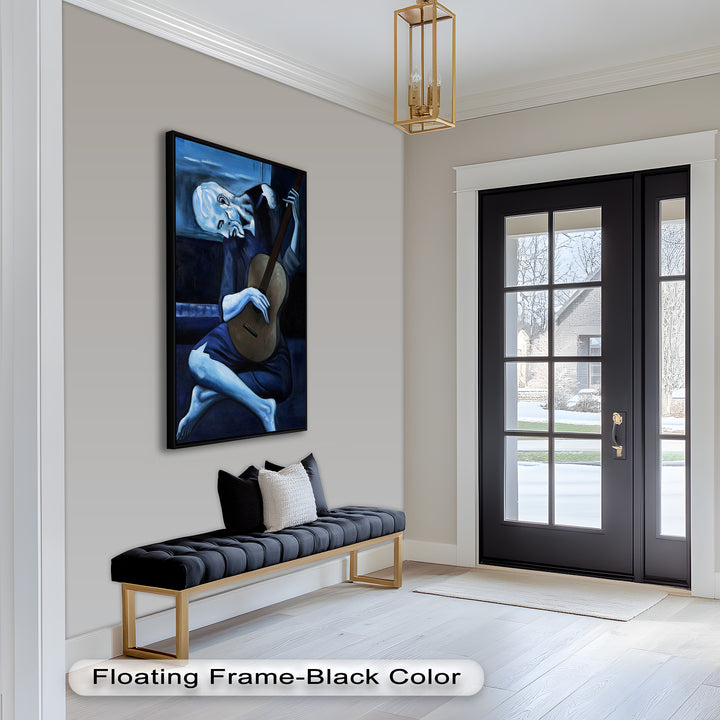 Melancholy Strings – Blue Period-Inspired Guitarist Oil Painting