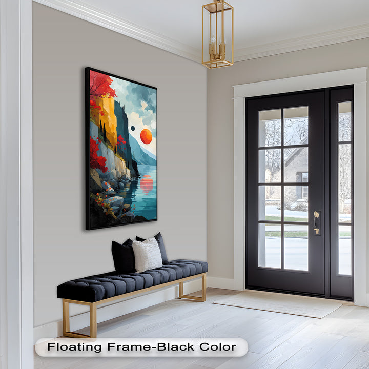 Celestial Cliffs – Surreal Coastal Landscape Picasso Oil Painting