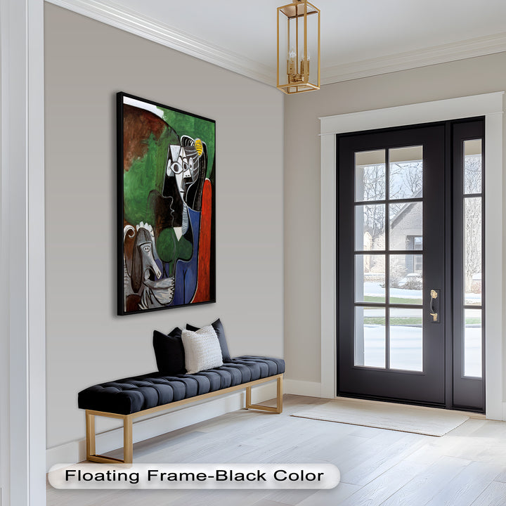 Lady with Poodle – Surreal Cubist Portrait Picasso Oil Painting