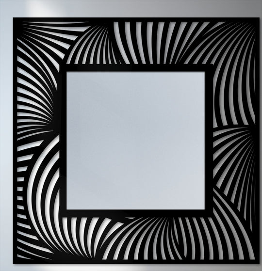 abstract spiral frame floor mirror
