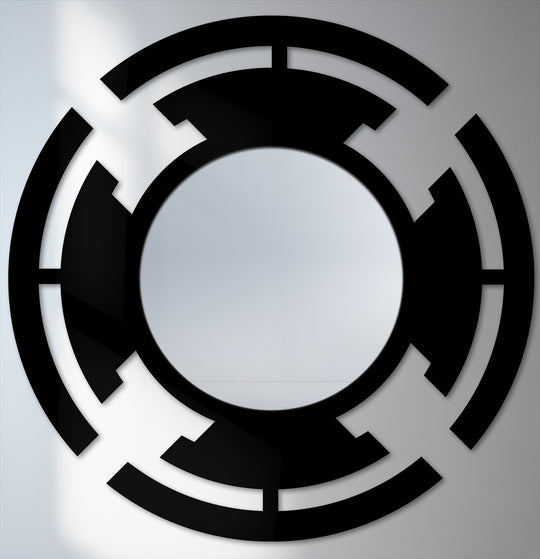 segmented rings circle floor mirror