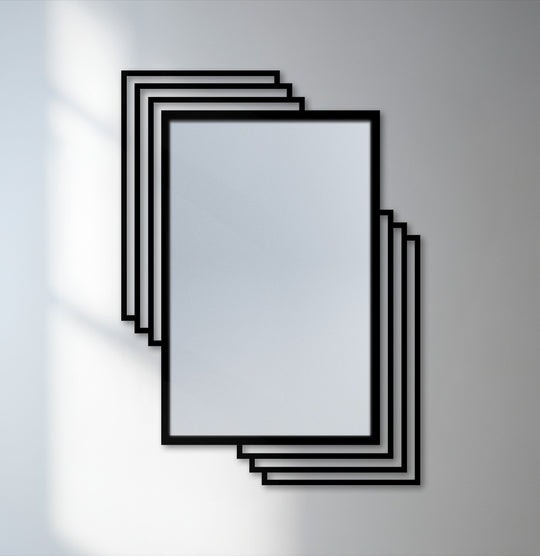 layered rectangle metal floor mirror