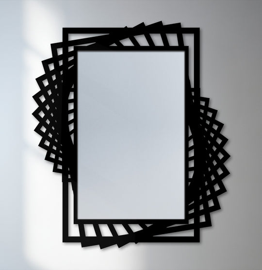 twisted layered metal floor mirror