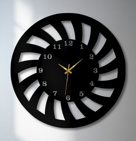 The sleek, modern dynamic design of this spiral motion metal wall clock creates a sophisticated and contemporary decoration wall art mood.