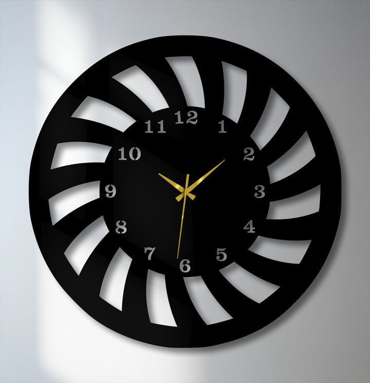 The sleek, modern dynamic design of this spiral motion metal wall clock creates a sophisticated and contemporary decoration wall art mood.