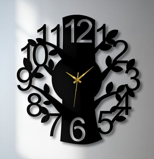 Captured in the stillness, this nature branch metal wall clock features a modern tree design as a unique decoration wall art for any space.
