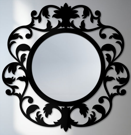 Spiraling flourishes around this framed wall mirror suggest constant motion, bringing lively decoration wall art to the Victorian Bloom round mirror.