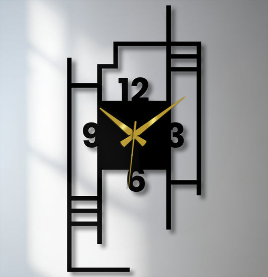 With its depth and layers, this modern city skyline geometric metal wall decor clock showcases a unique, multi-dimensional design.