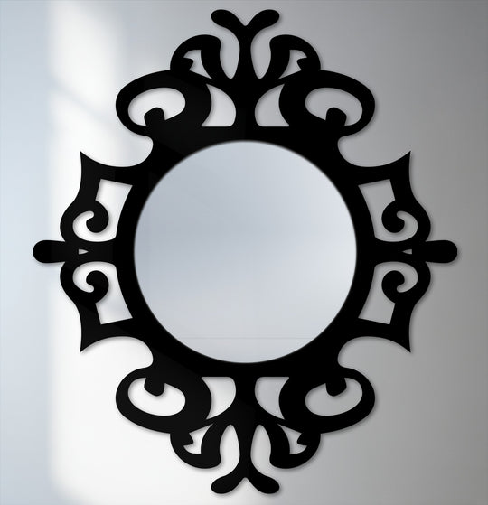 Smooth, reflective surface highlights the classic ornate details of this round mirror for wall decor, adding depth and dimension.