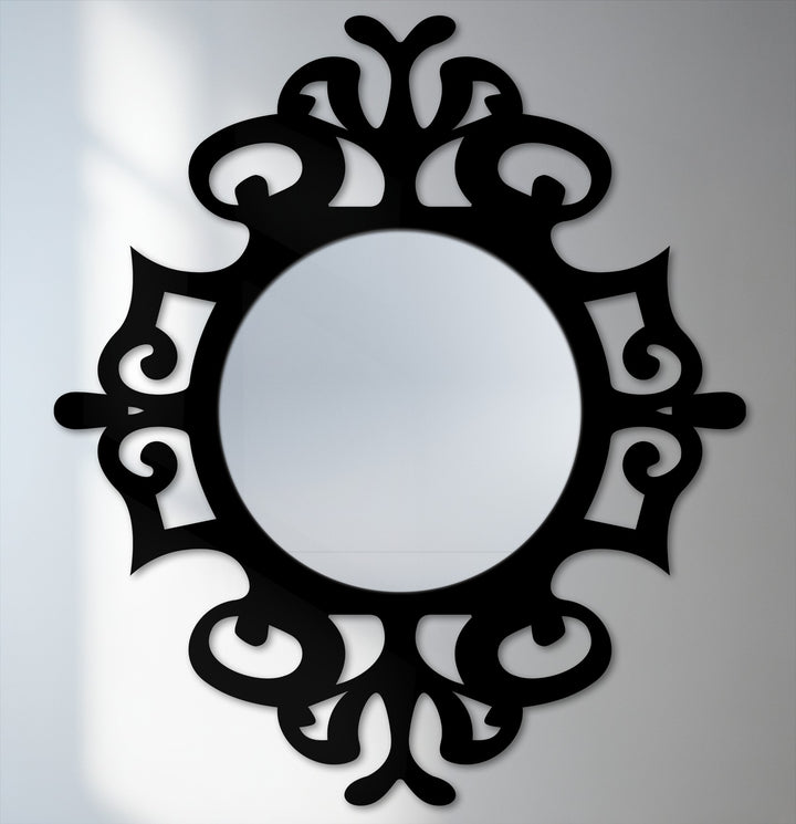 Smooth, reflective surface highlights the classic ornate details of this round mirror for wall decor, adding depth and dimension.