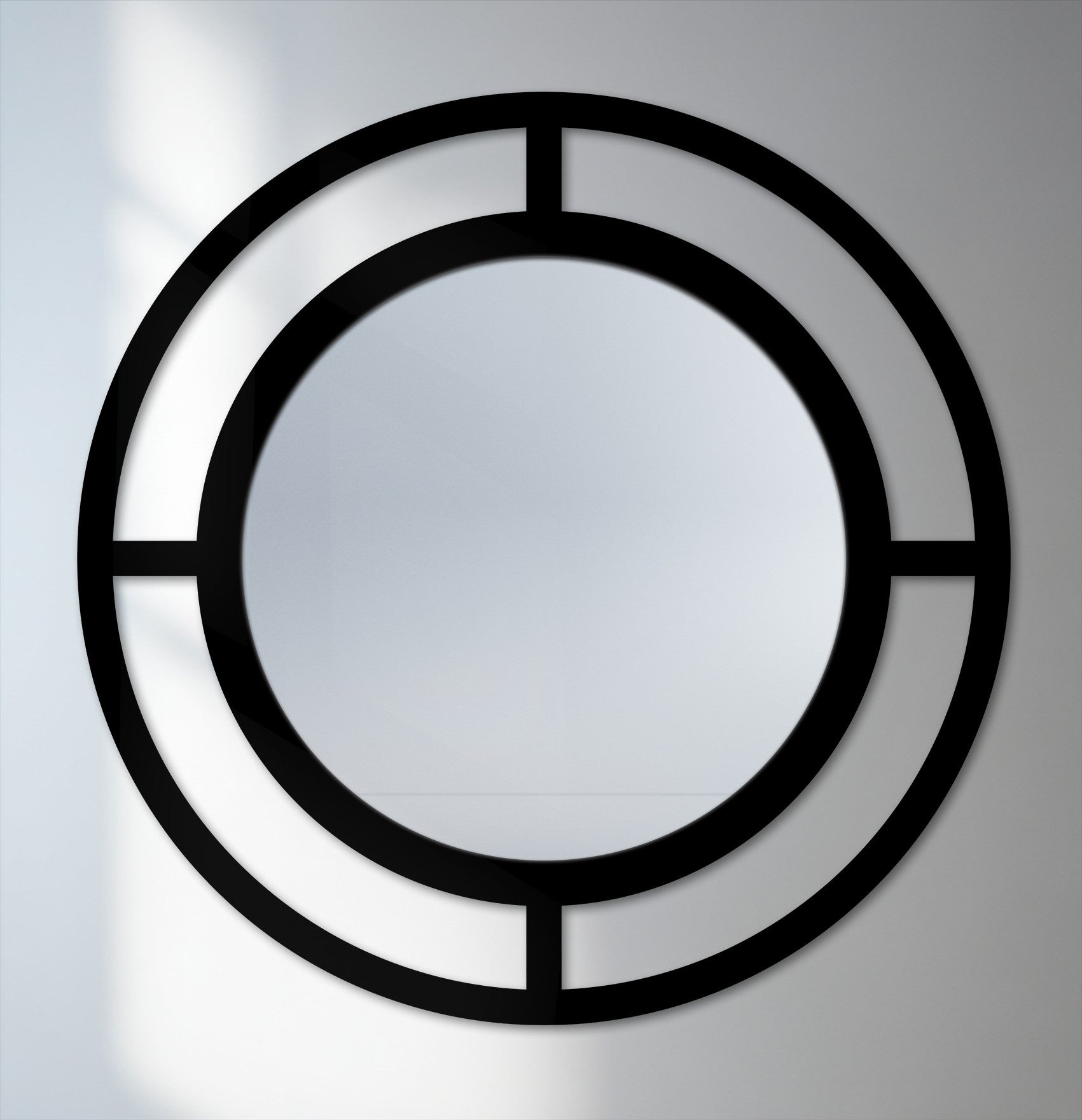 Double Ringed Mirror Modern Double Ring Floor Mirror Black – MyPhotoStation