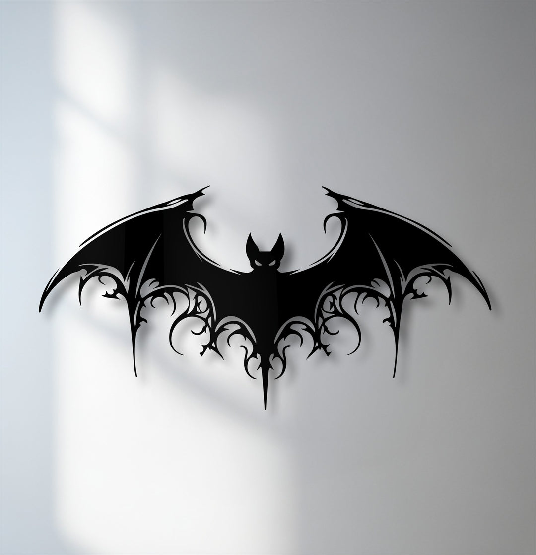 Gothic Bat Metal Wall Art – Dark Fantasy Winged Decor