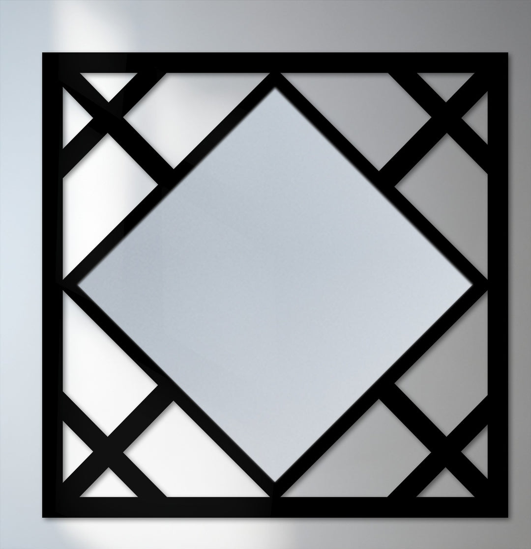 Crafted with precision, this geometric wall mirror uses high-quality material to create striking diamond lines and ensure lasting beauty as home decor.