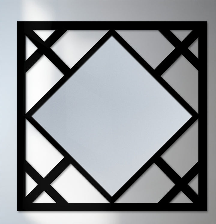 Crafted with precision, this geometric wall mirror uses high-quality material to create striking diamond lines and ensure lasting beauty as home decor.