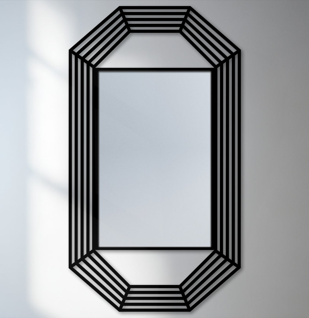 Cool color temperature highlights the modern mirror&