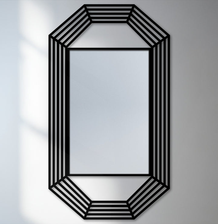 Cool color temperature highlights the modern mirror&