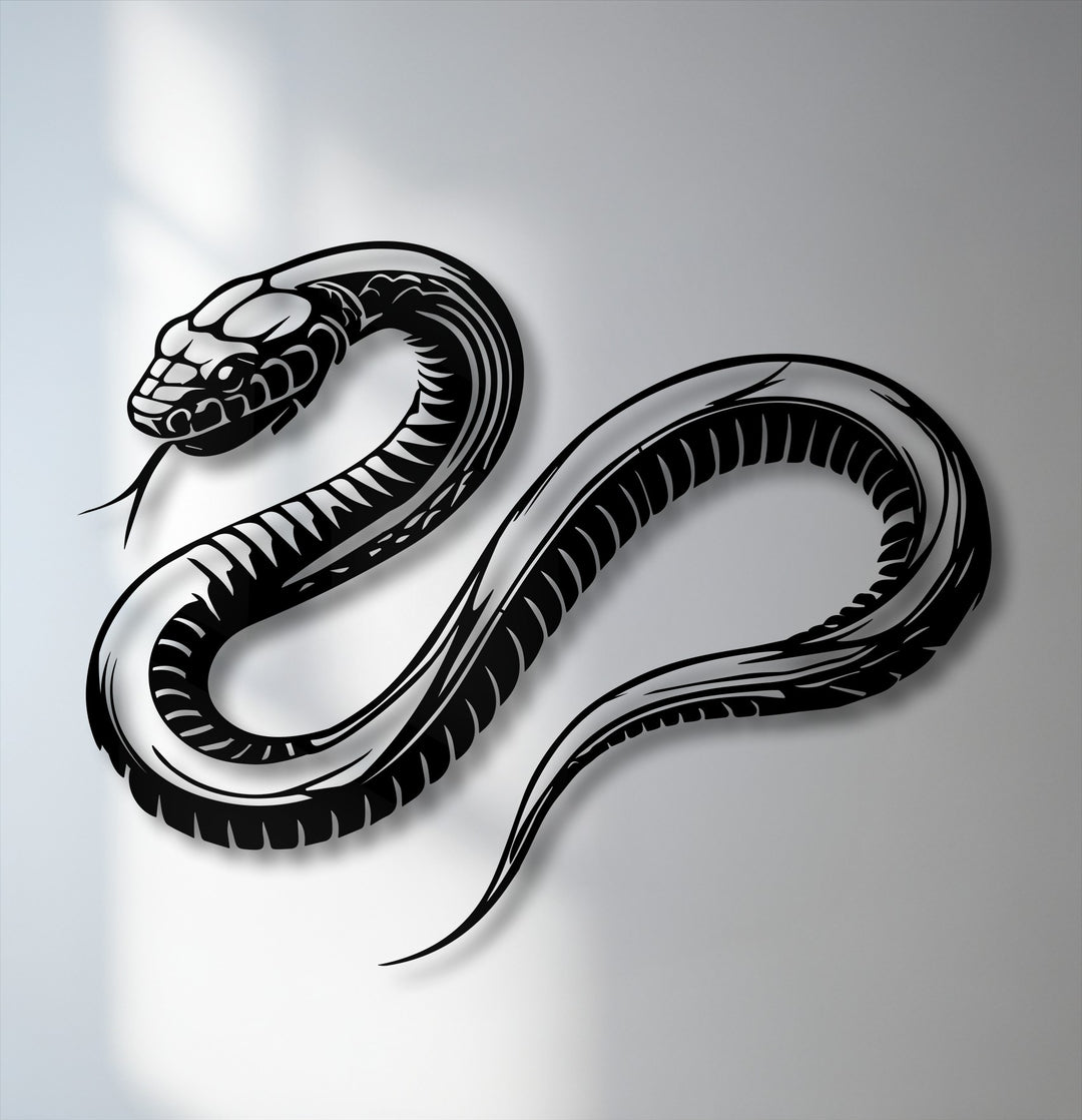 Venom Curve – Snake Silhouette Metal Wall Art