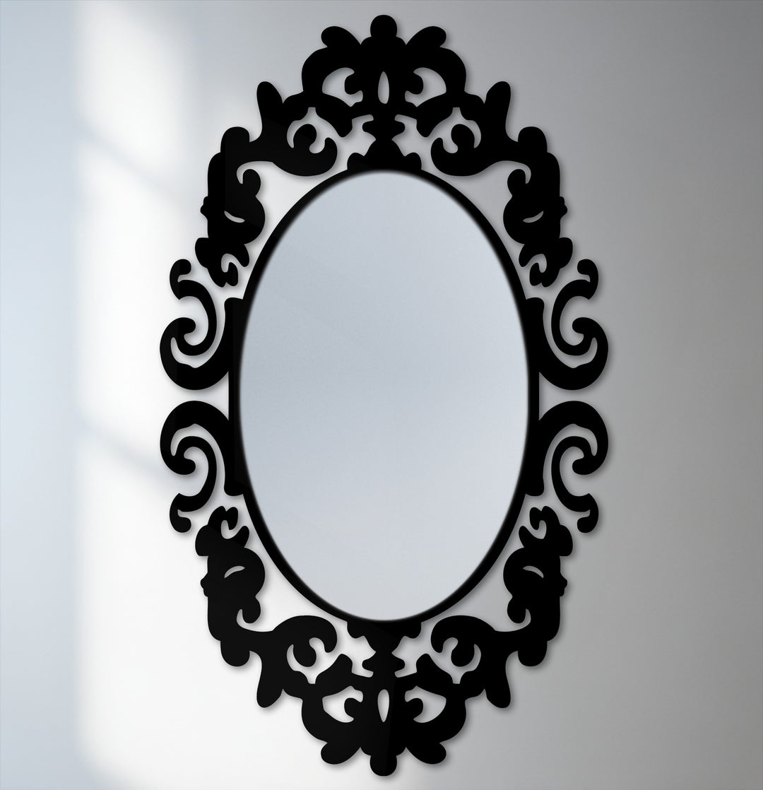Oval baroque scroll decorative wall mirror