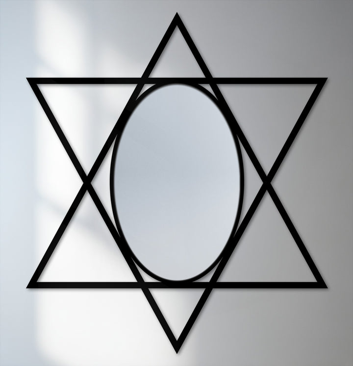 Star shape oval wall mirror