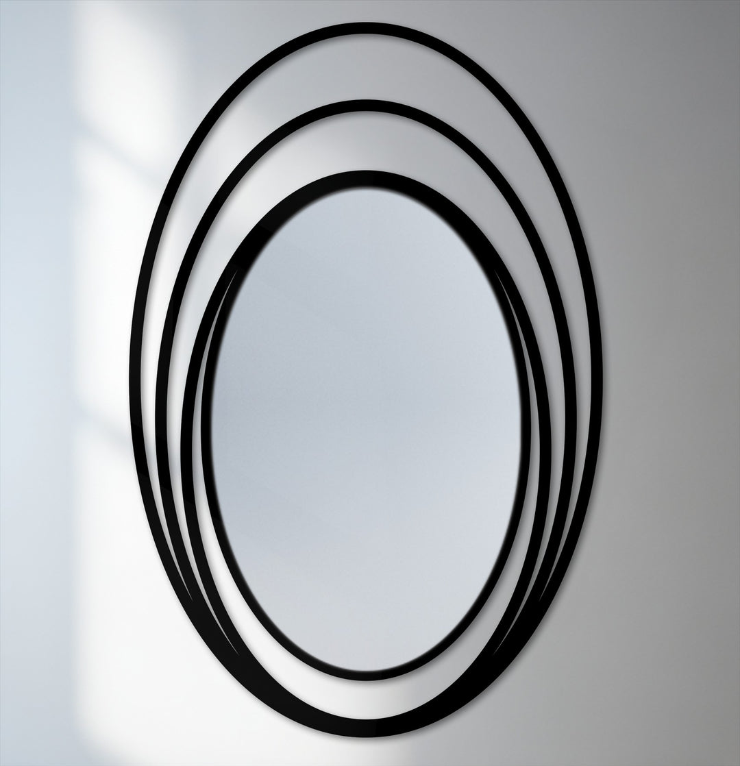 Triple halo oval wall mirror design