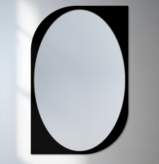 Asymmetric oval wall mirror